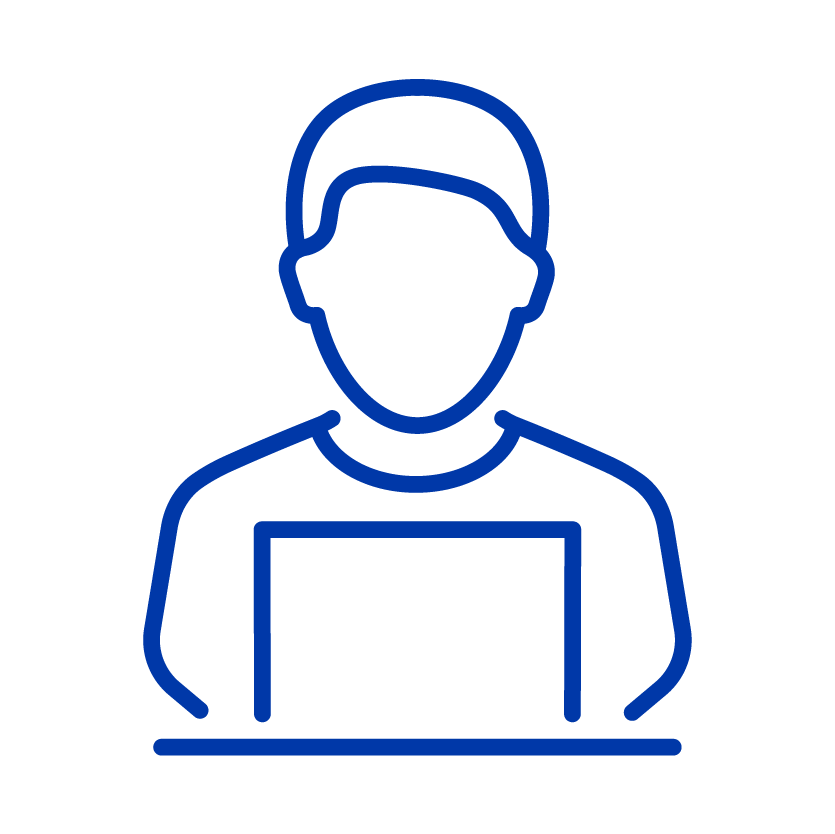 Person on laptop icon