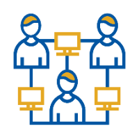 People connecting through technology.