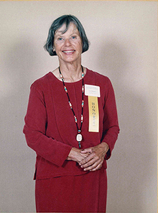 photo of Lois M. Barber in a red dress photo of Lois M. Barber in a red dress