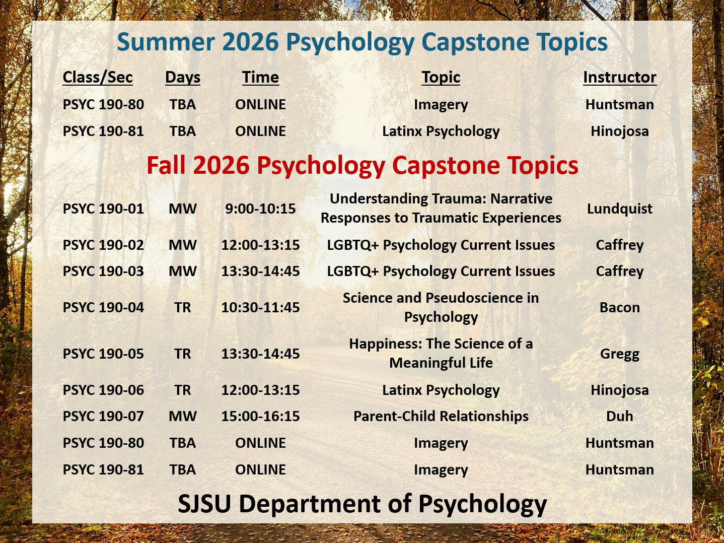 Spring 2026 Capstone Topics