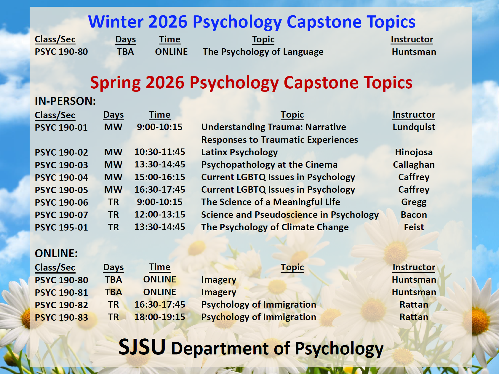 Spring 2026 Capstone Topics