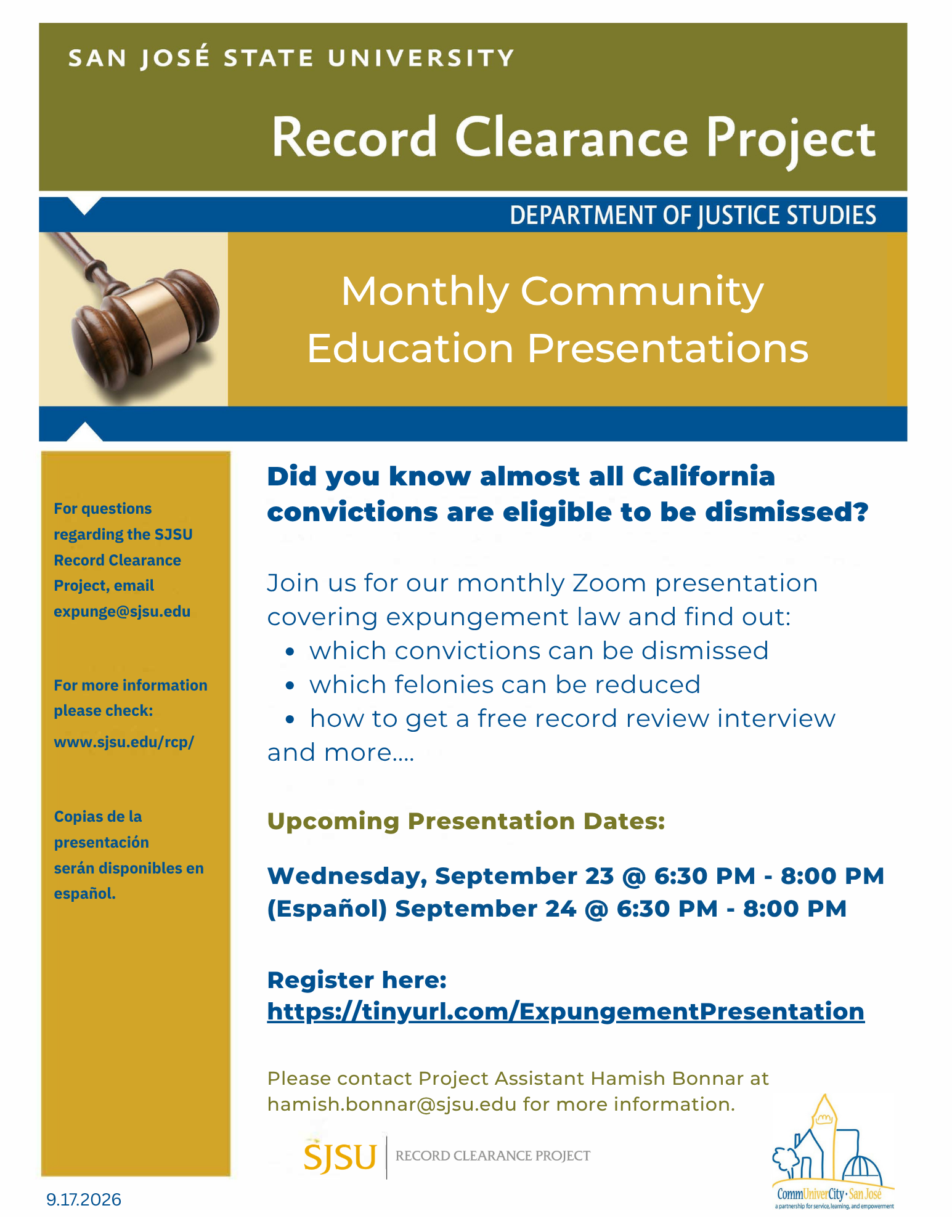 Monthly Community Education Presentations