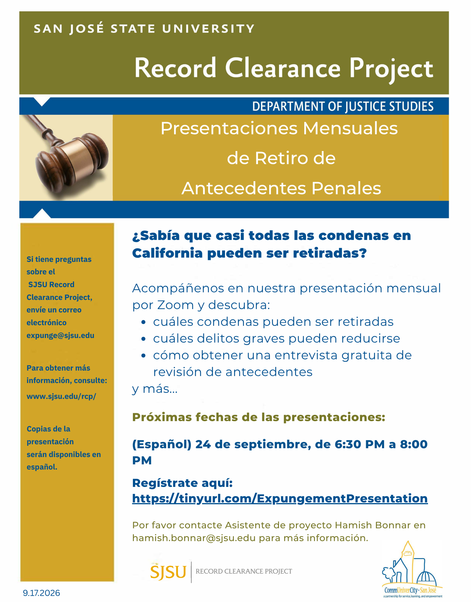 Prersentaciones Mensuales de Retiro de Antecedentes Penales