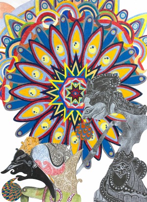 Erik Friedman, Evisolpxe, 2025, Graphite, colored pencil, and gouache on paper