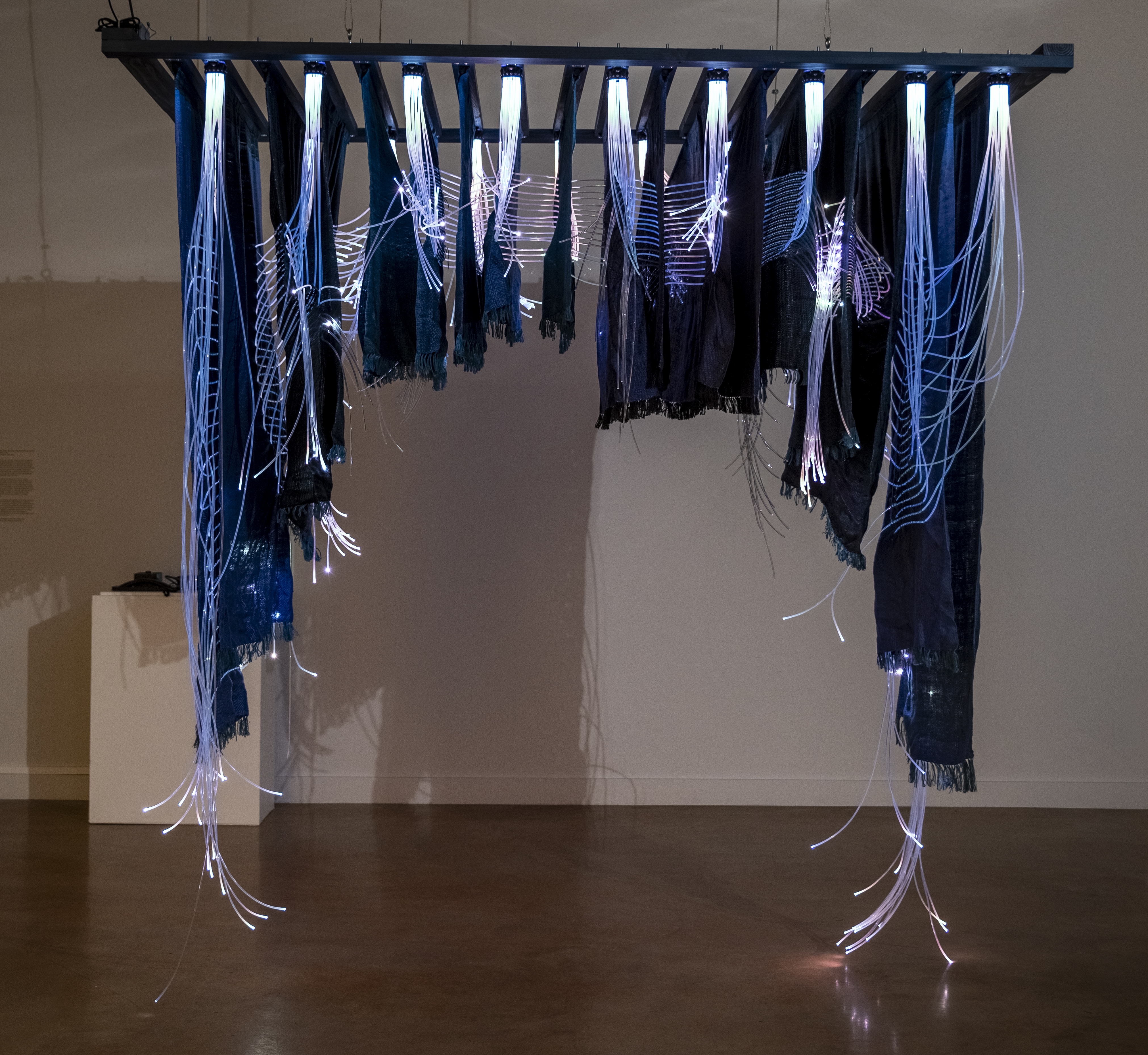 Ancient Futures, Craftwork. Hand woven textile with fiber optics and electronics. Ancient Futures, Craftwork. Hand woven textile with fiber optics and electronics.